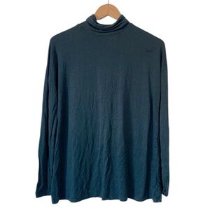 Aritzia Talula green jersey knit turtleneck long shirt size Small